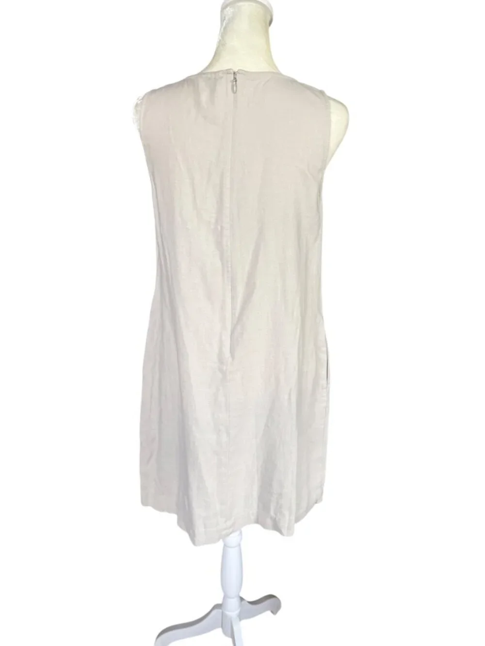 J. Crew women's linen blend sleeveless tank knee length shift dress size 2